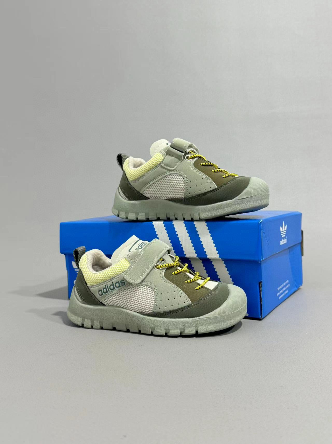 Adidas outdoor hiking shoes" muted green and grey-green.