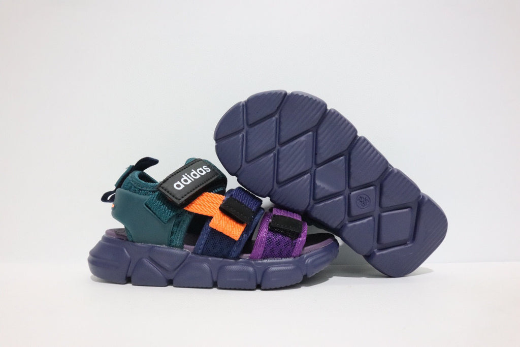 Adidas three velcro sandals "black, green, purple"