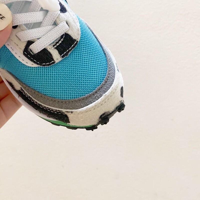 Nike Waffle Casual Jogging Shoes Deconstructed Double Hook" blue, green, yellow"