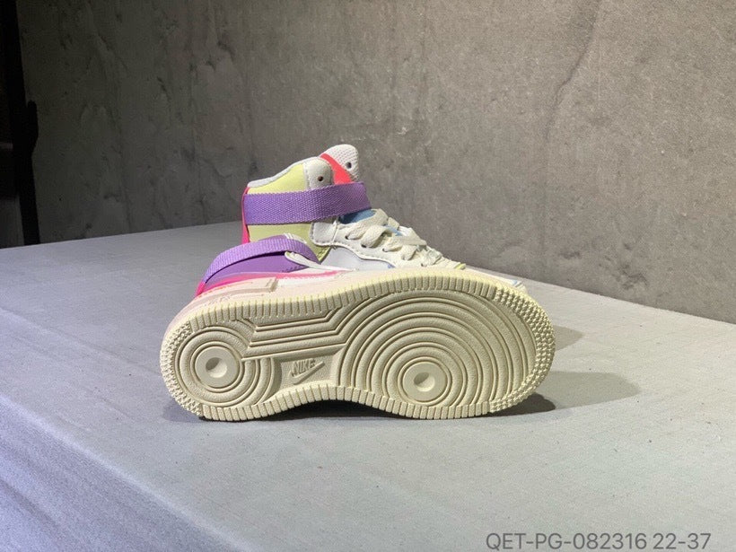 High-top Macaron Air Force" white, purple"