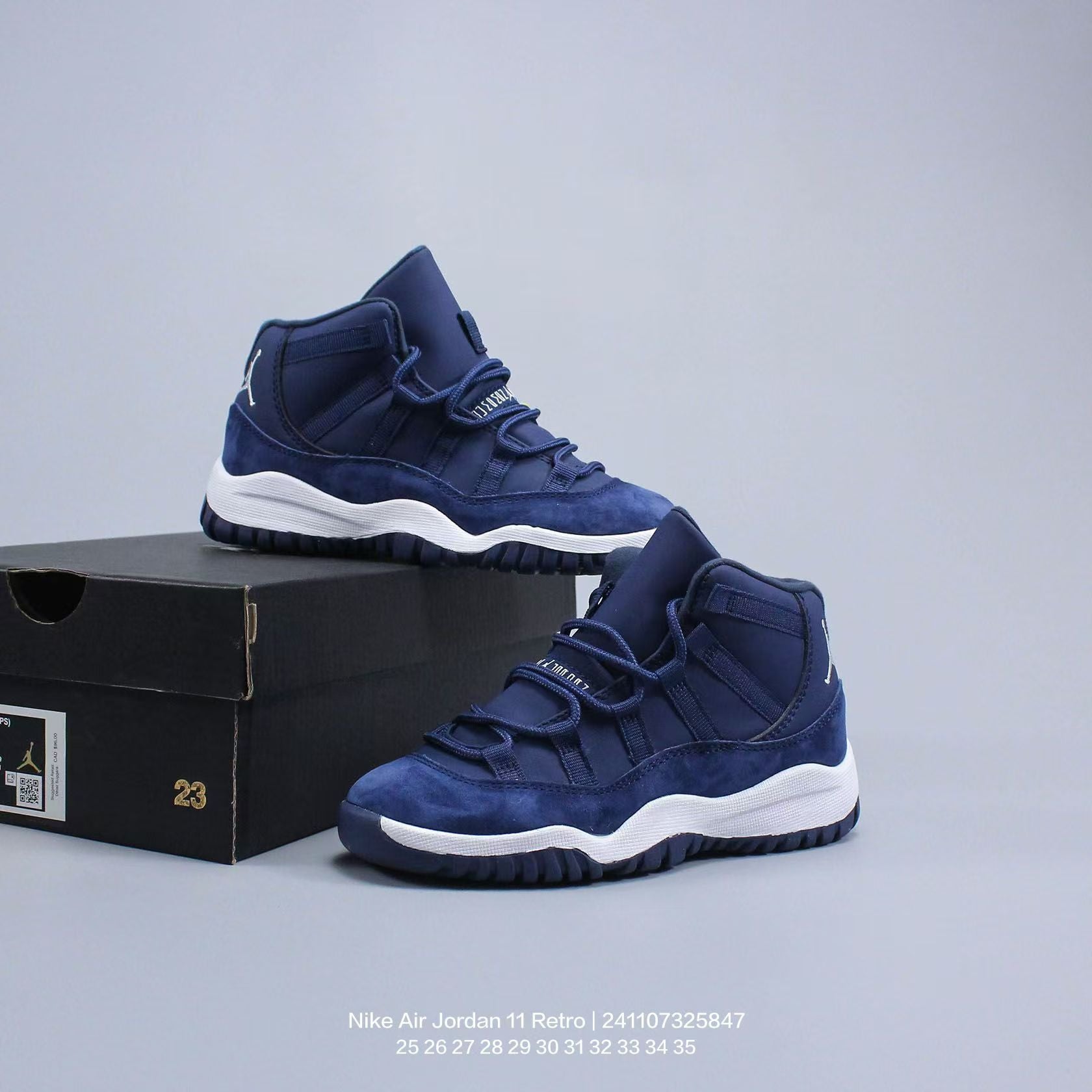 Joe 11 high-top high-quality children's shoes" basketball" Deep blue"