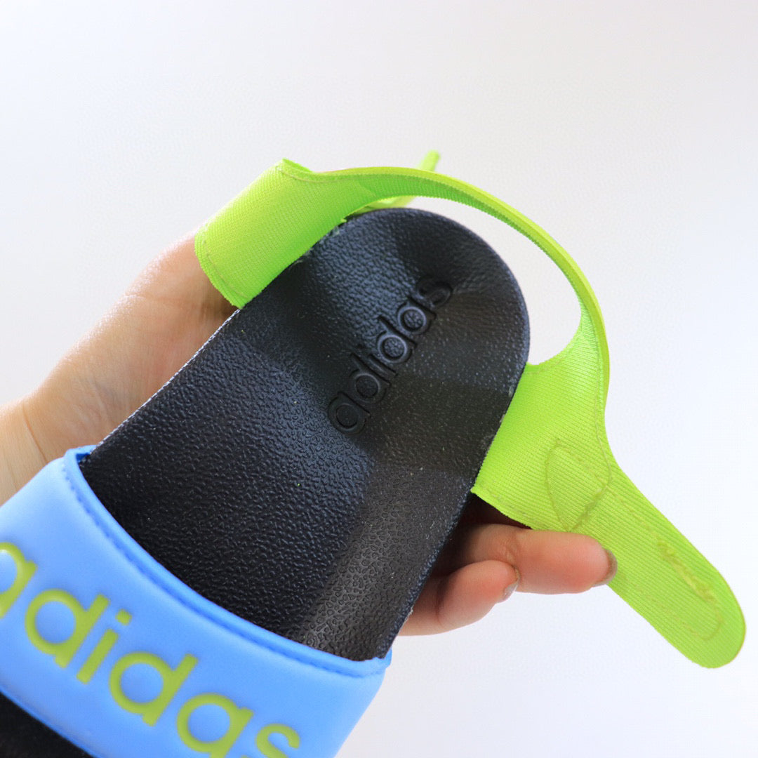 Adidas Candy Velcro Sandals" black, green, blue"