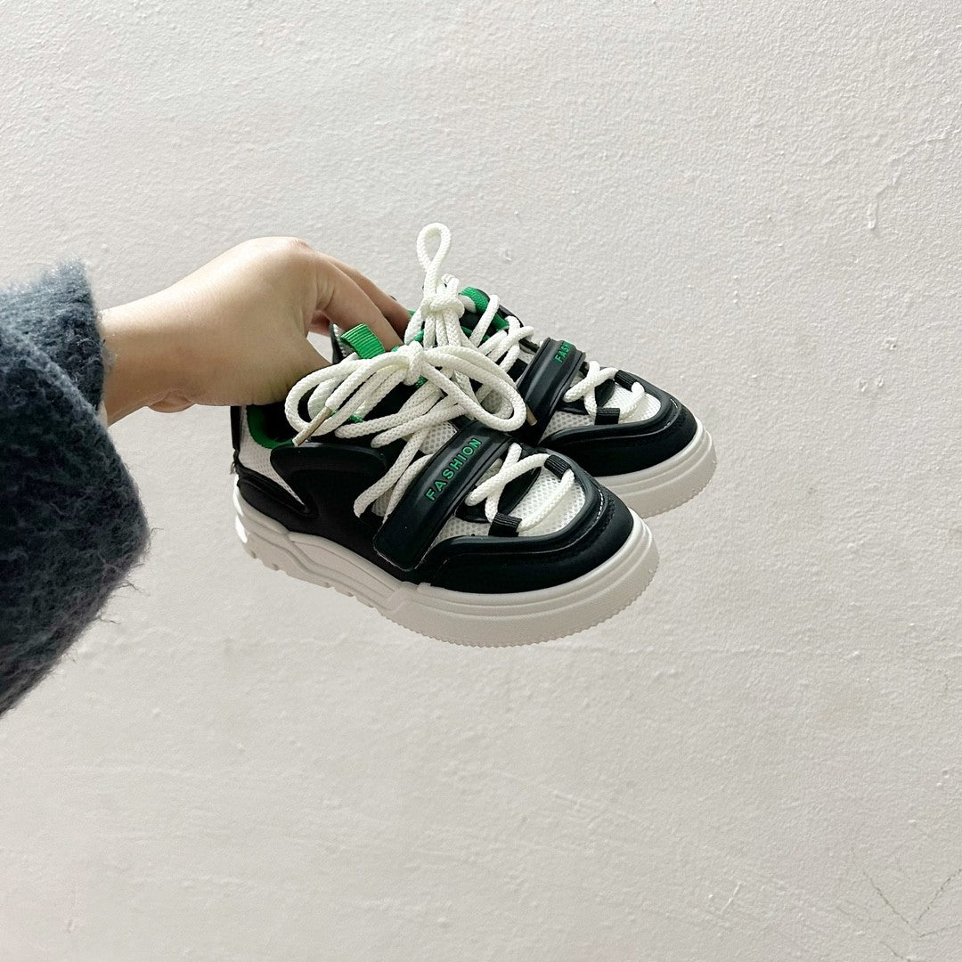 AD Velcro children's casual sneakers" black, green"
