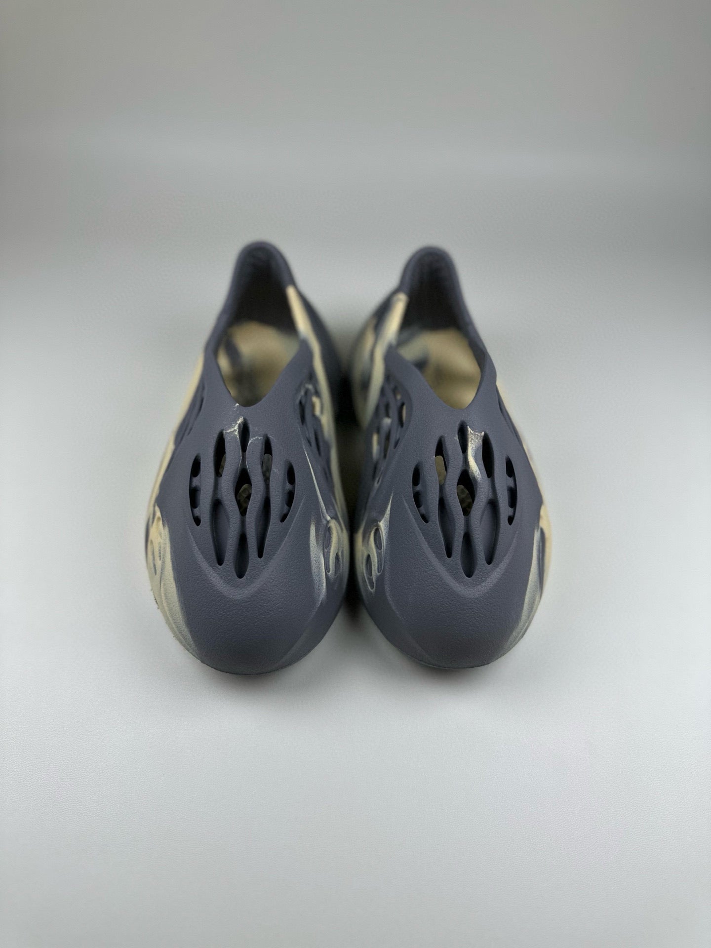 Coconut Crocs" light gray, cream"