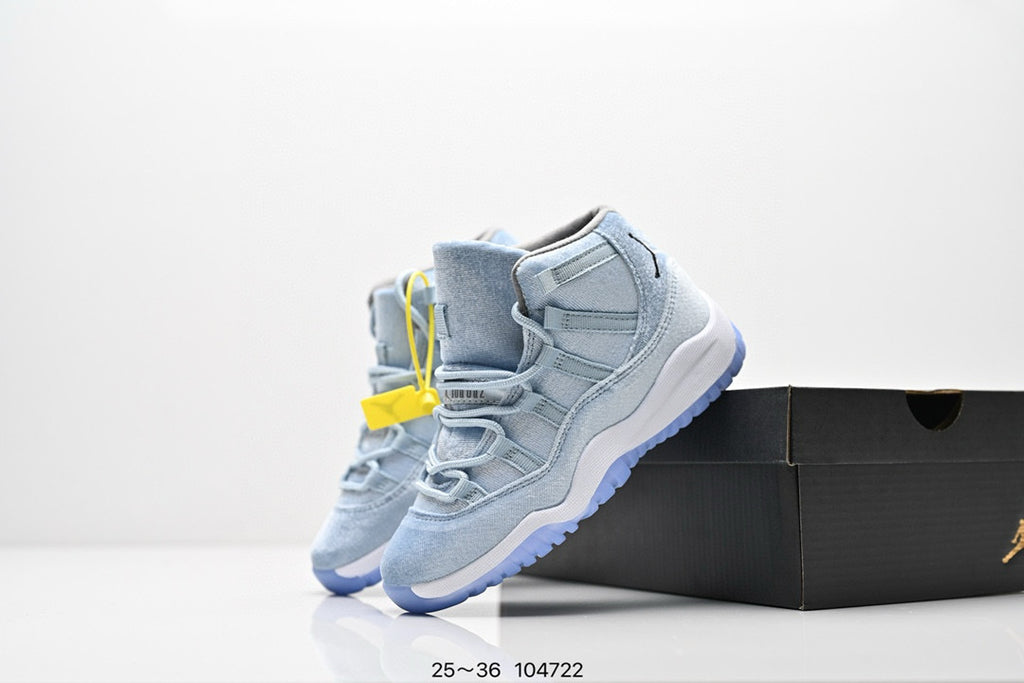Joe 11 high-top high-quality children's shoes" basketball" light blue"