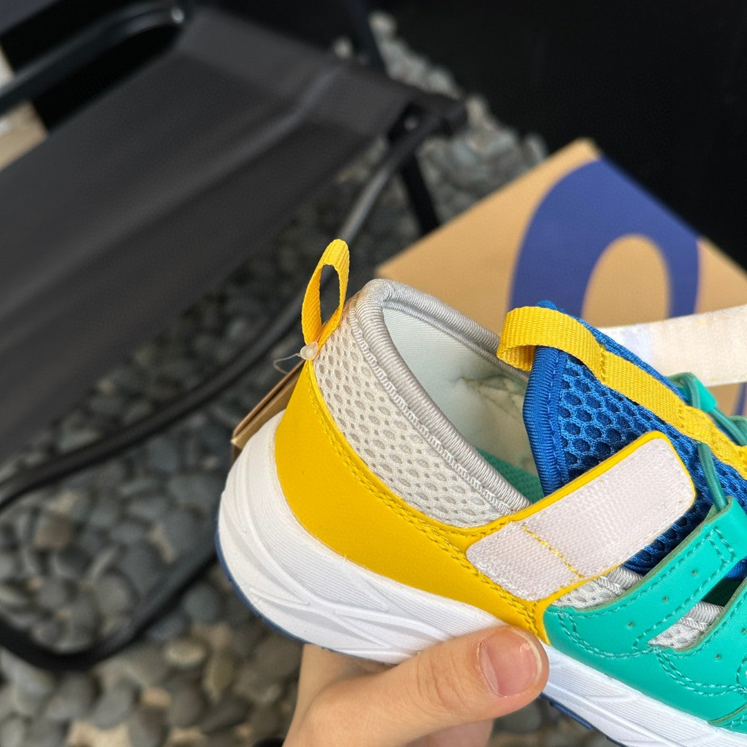 Asics children's tire hiking shoes "  yellow, blue (royal blue and teal)"