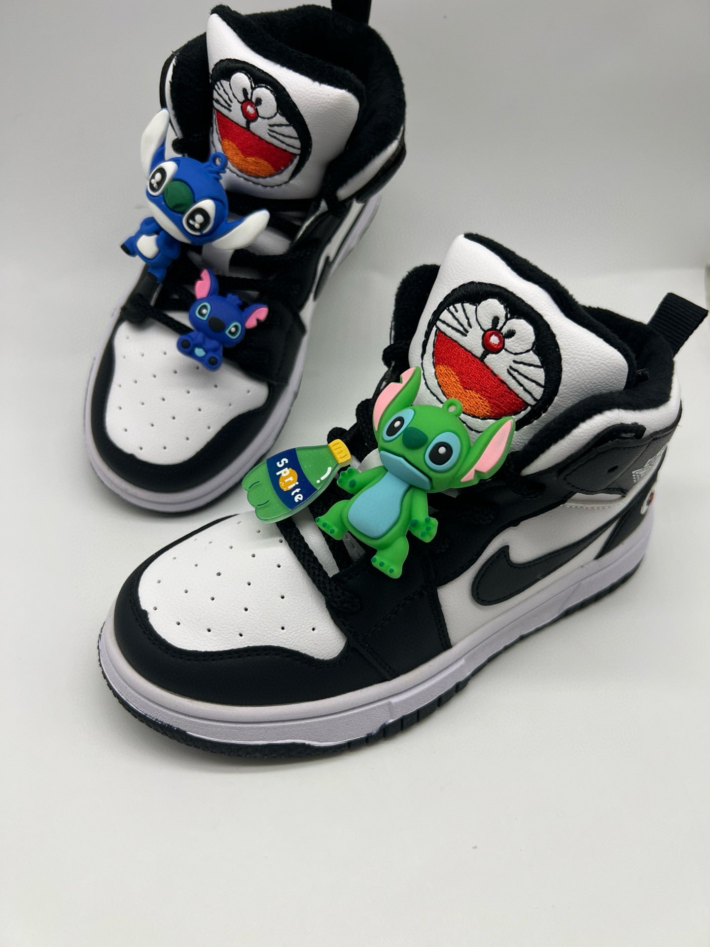 Joe One Cartoon Doll Accessories High Top Sneakers " white, black"