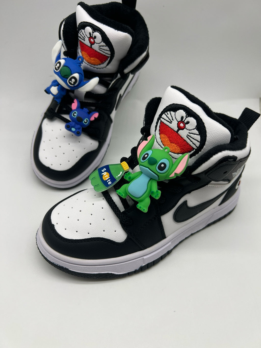 Joe One Cartoon Doll Accessories High Top Sneakers " white, black"