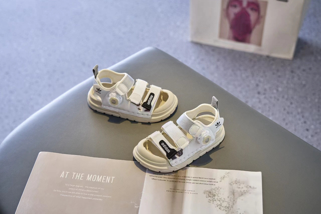 Adidas swivel buckle toe sandals " cream"