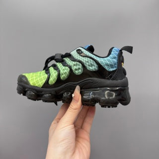 Nike AIR MAX plus full-length air cushion"  lime green, & light blue"