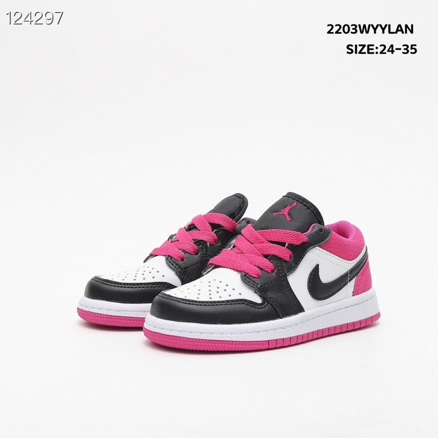 Joe 1 low-top lace-up sneakers" white, black, pink"
