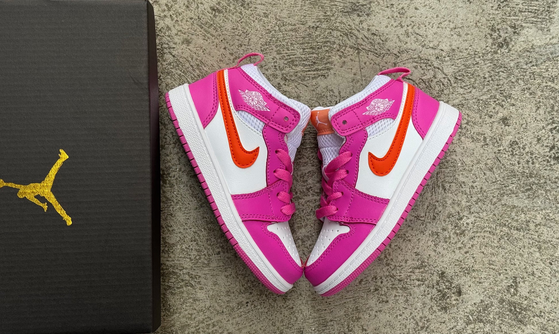 Joe 1 lace up" white, orange, pink"