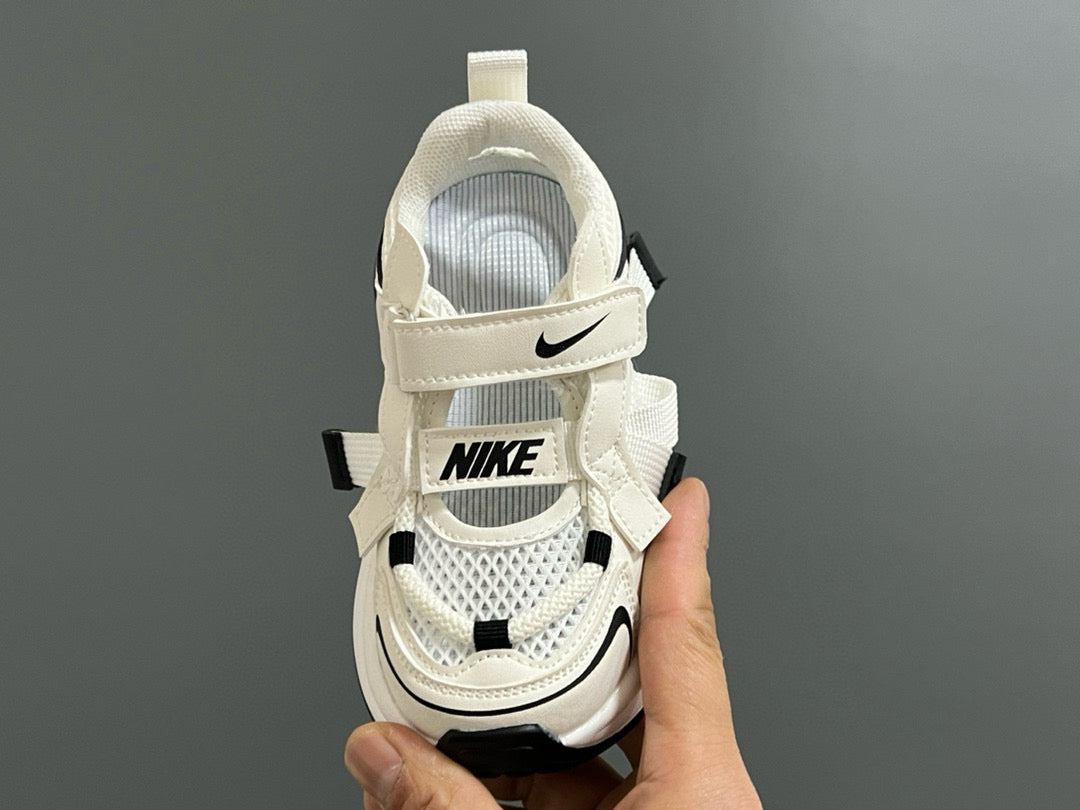 Nike Velcro Mesh Daddy Shoes for Kids" white , cream"