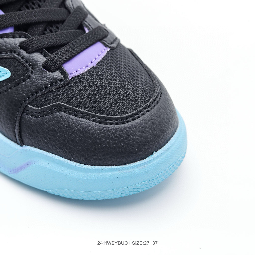 Adidas mid-cut Velcro sneakers" black, blue"