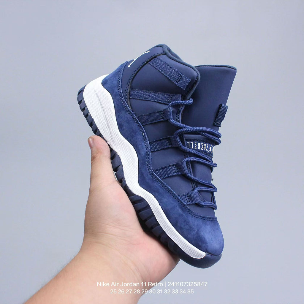 Joe 11 high-top high-quality children's shoes" basketball" Deep blue"