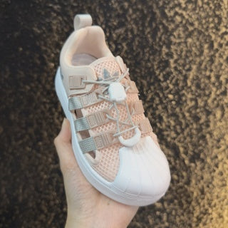 adidas shell toe sandals" peach"