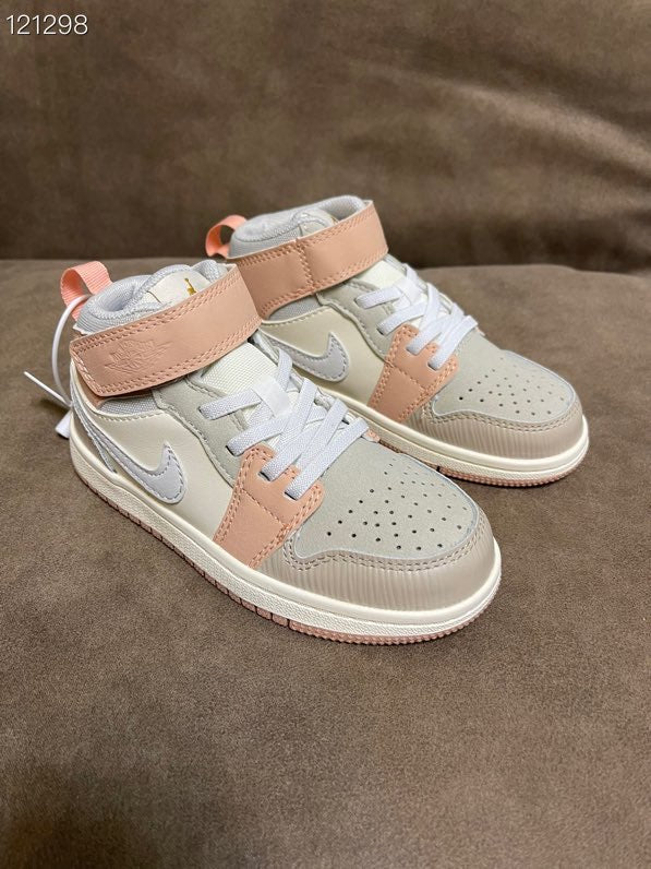 Joe's high-top Velcro children's shoes" light grey, peach"