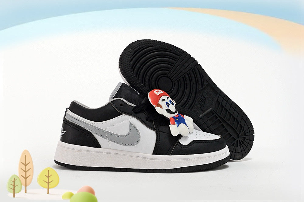Jordan low-top first generation cartoon children's shoes" white, black, gray"