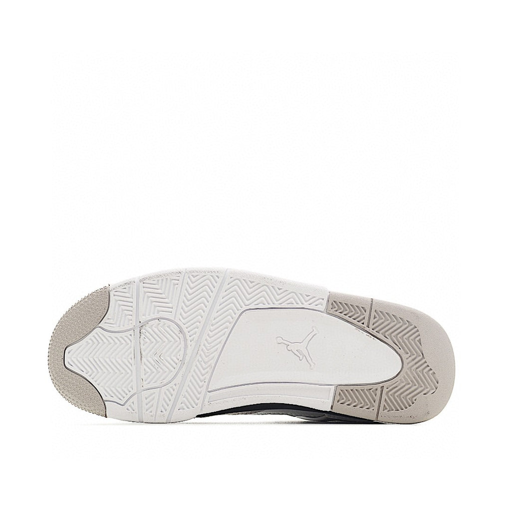 NK AJ 4th generation lace-up basketball air cushion children's shoes" white, light gray"