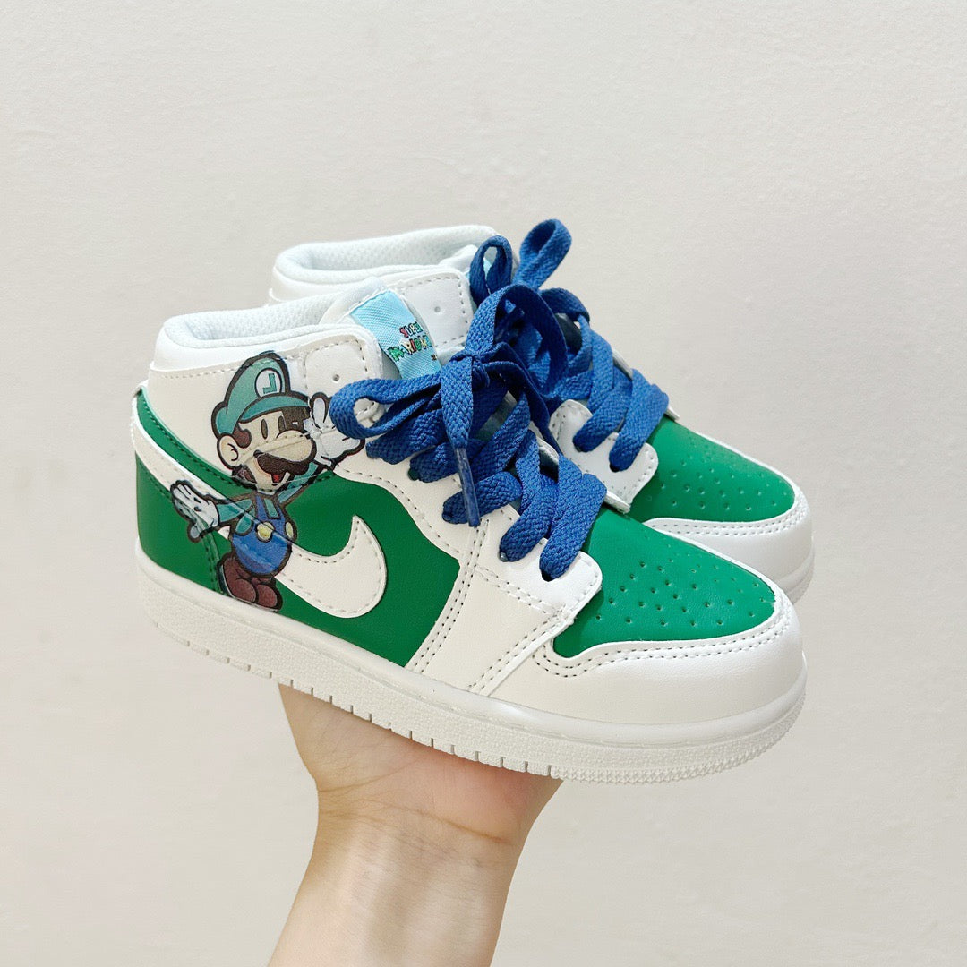 AJ1 Super Mario joint" white, green"