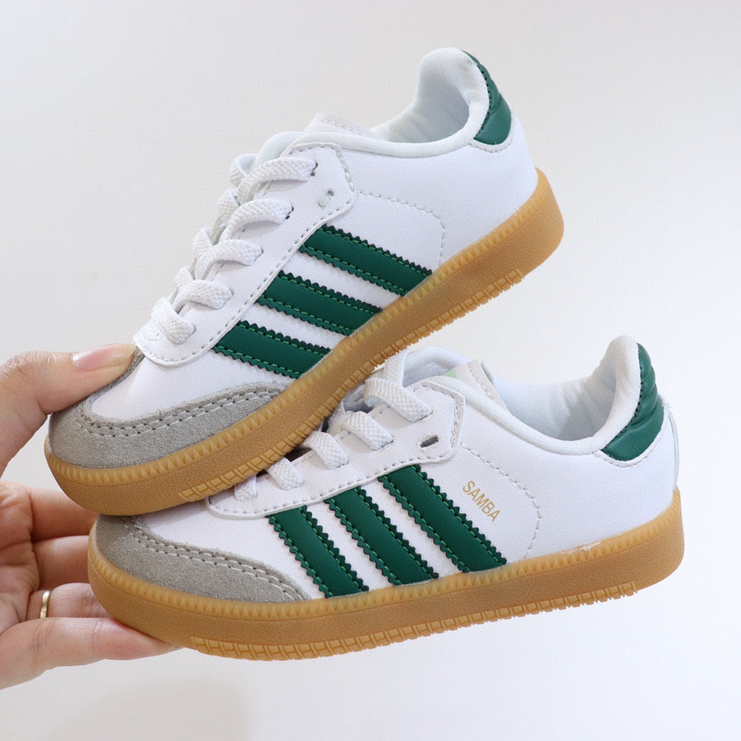Adidas children's training shoes" white, green"