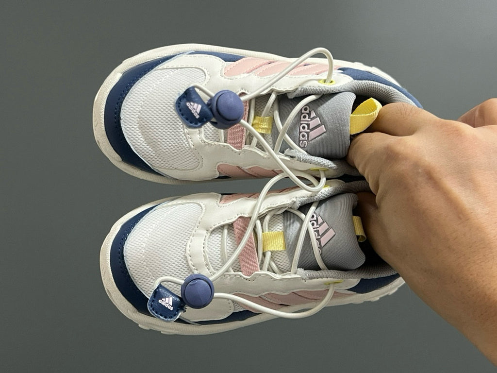 Adidas new elastic buckle children's shoes" white, pink, blue"