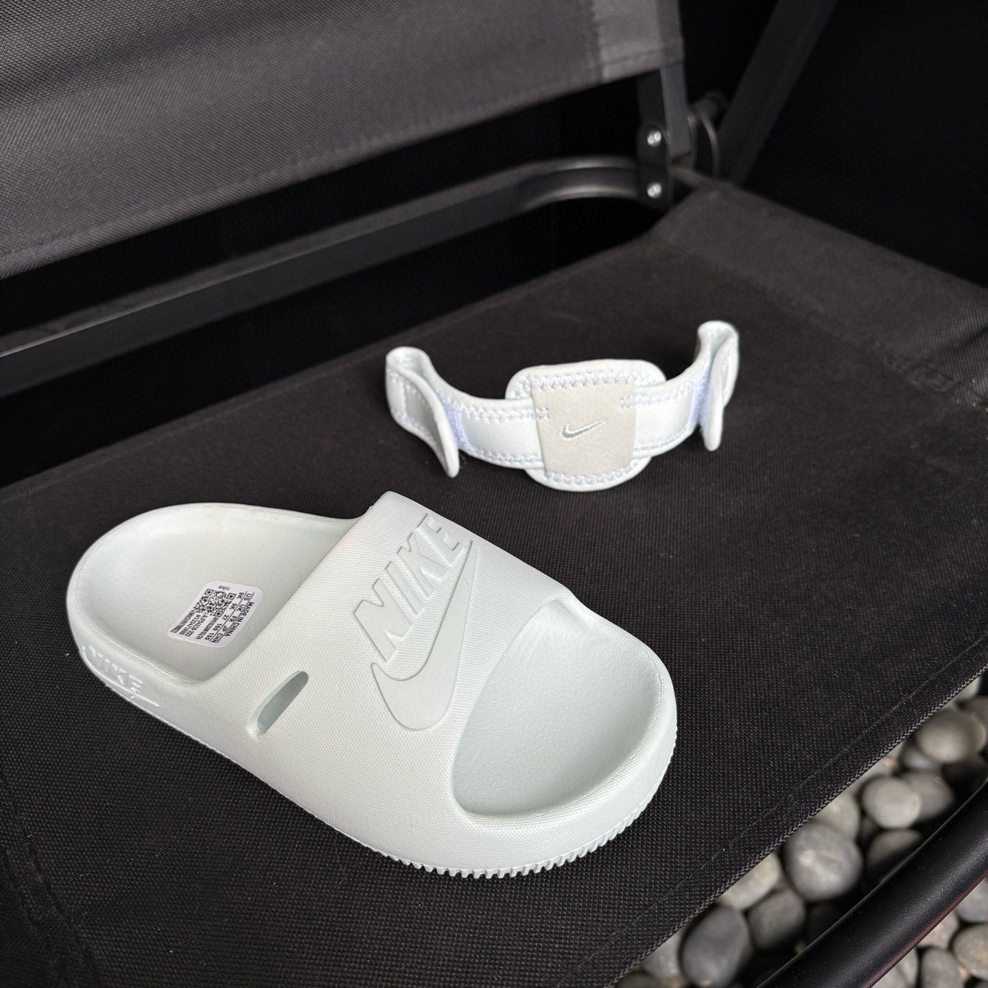 Nike open toe Velcro two-way sandals" white"