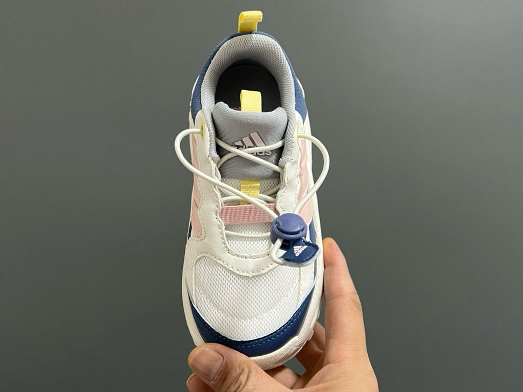 Adidas new elastic buckle children's shoes" white, pink, blue"