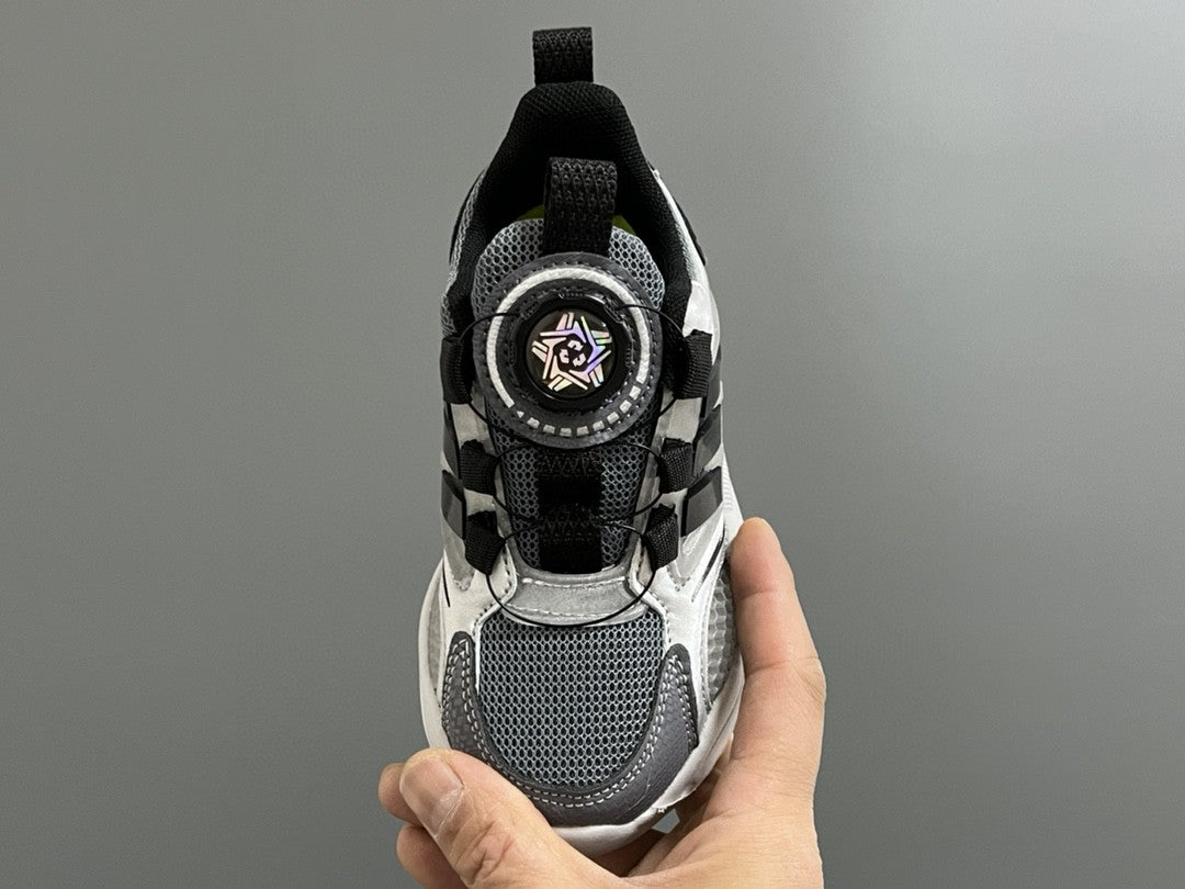 Trefoil rotating button children's shoes " black, gray"
