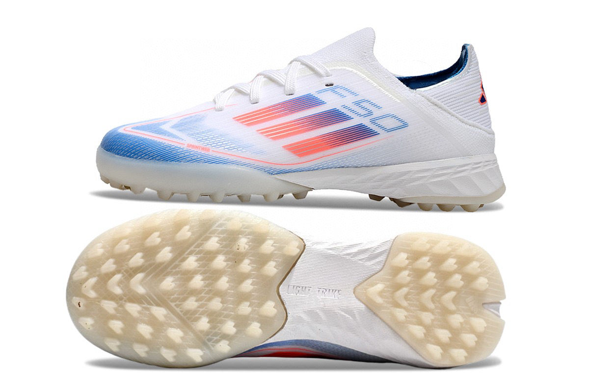 Adidas F50 knitted waterproof football shoes" white"
