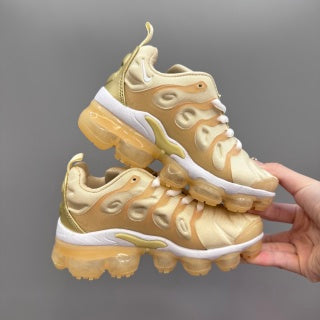 Nike AIR MAX plus full-length air cushion children's sports shoes " cream color"