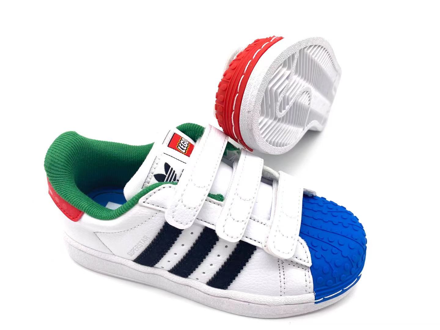 Adidas classic shell toe children's shoes" white, red, blue, green"