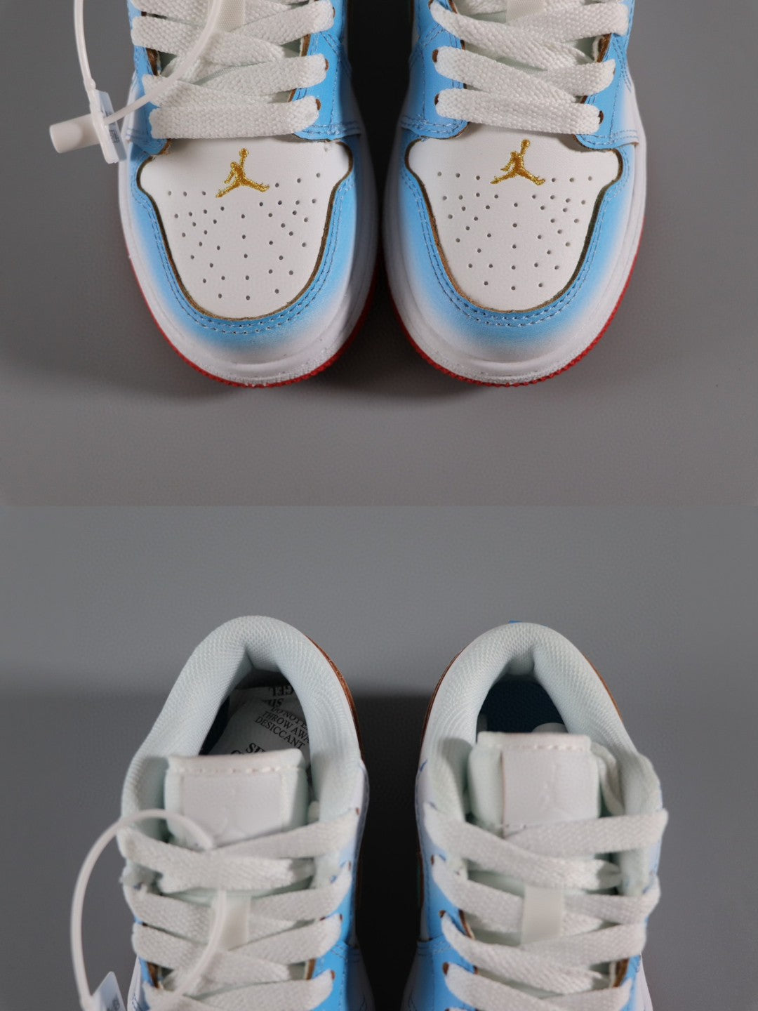 Jordan 1 Classic Kids Shoes" white, sky blue"