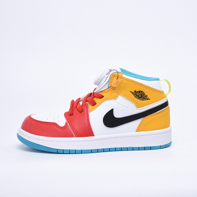 Joe 1 rotating button high top children's shoes" red, orange, white"