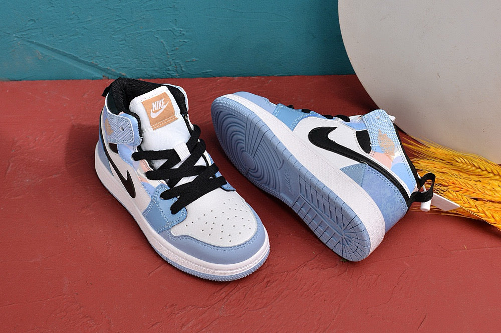 Jordan AJ1 children's shoes" white, sky blue"