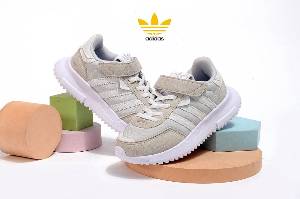 Adidas clover lightweight soft sole" gray, white"