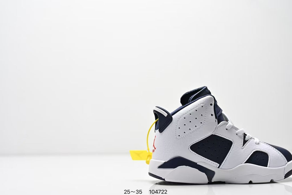 Joe 6 split leather children's shoes "white, Navy"