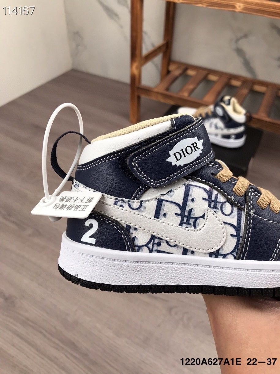 Joe's high-top Velcro children's shoes" Navy, white"