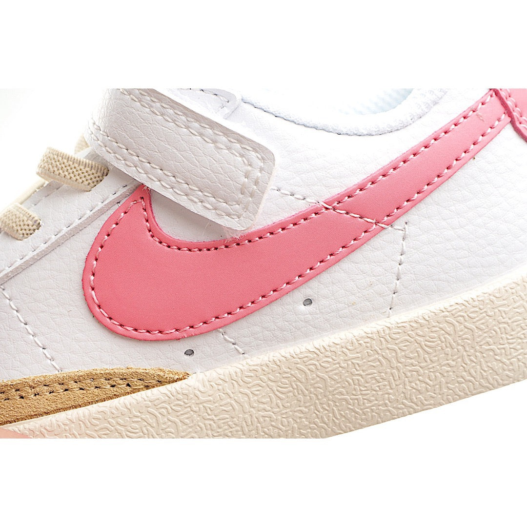 Trail Blazers Velcro Low-Top Kids Sneakers" white, pink"