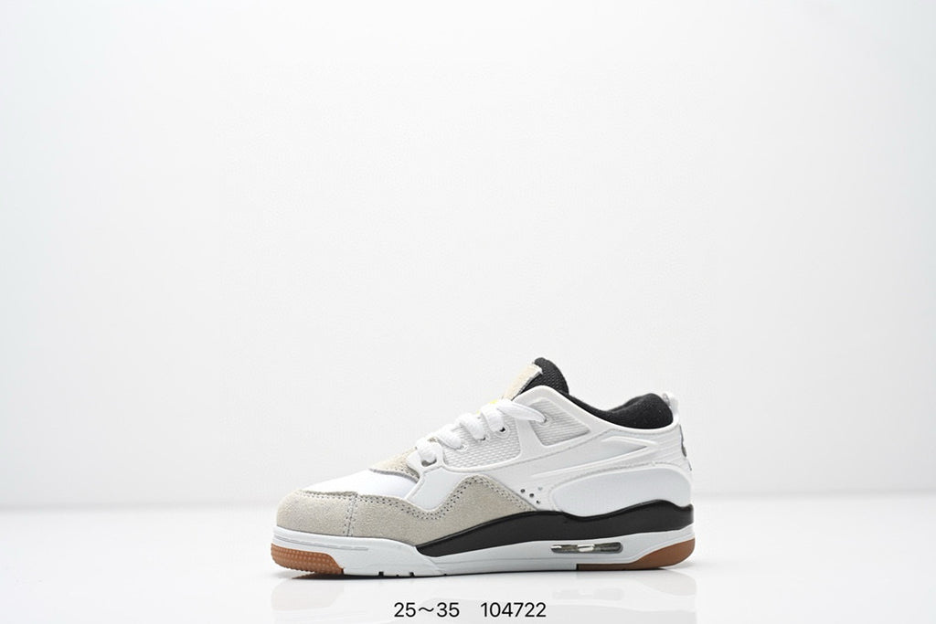 Jordan 4 low-top air cushion basketball shoes" white, black, gray"