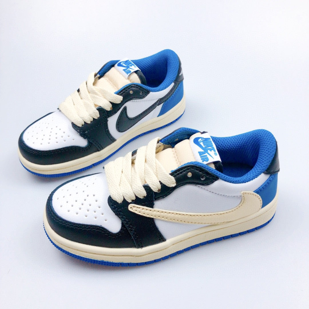 Jordan low-top reverse hook black warrior" white, cream, blue"