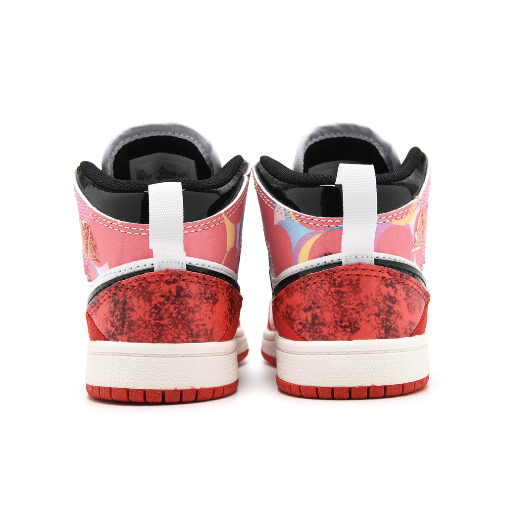 AJ-127" pink, white, red"
