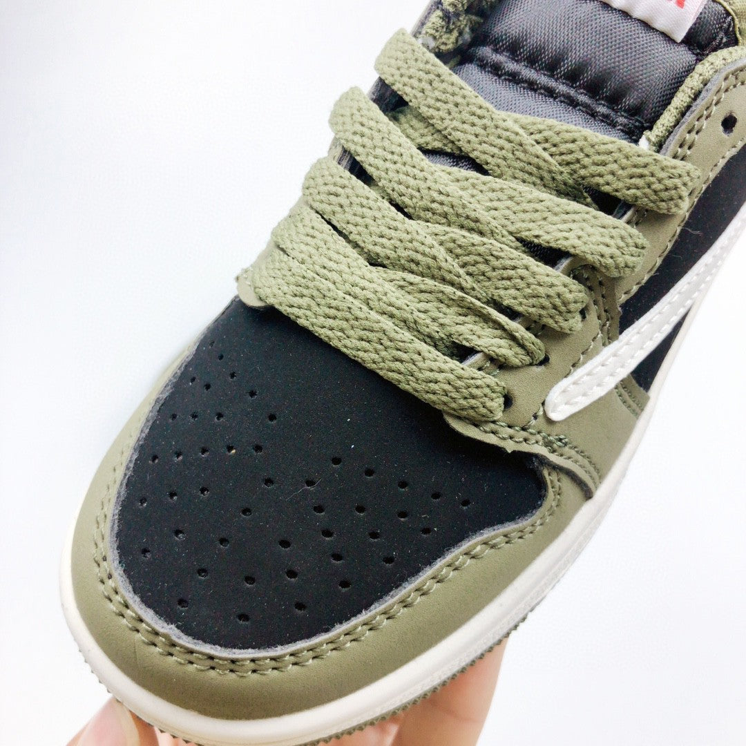 Jordan low-top reverse hook black warrior" olive green, black"