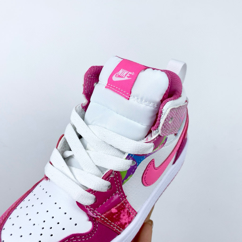 Joe 1 high top stitching" white, Pink, dark purple"