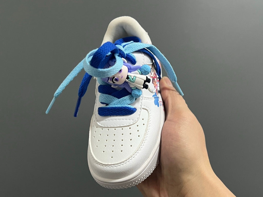 Empty one size pair of shoelaces Velcro cartoon