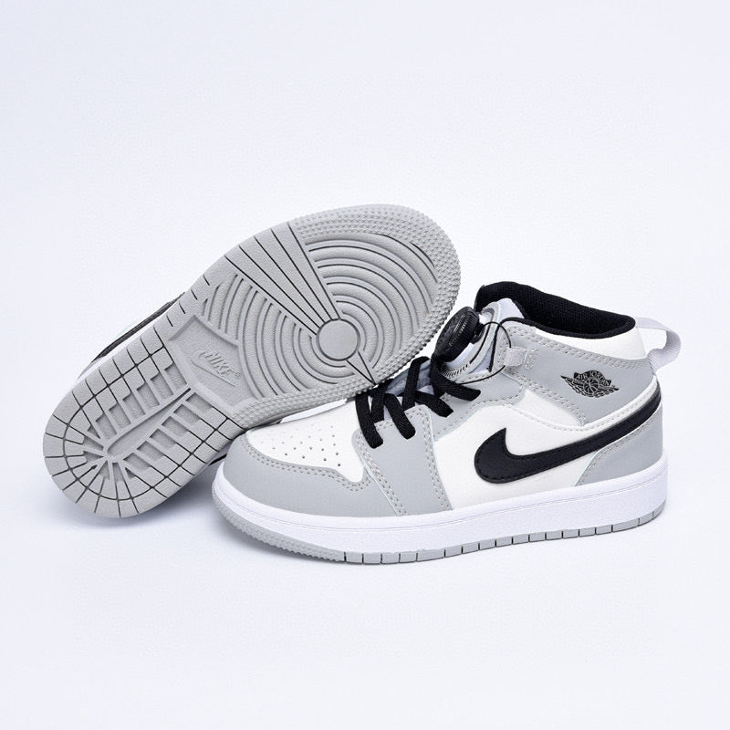 Joe 1 rotating button high top children's shoes" white, gray"