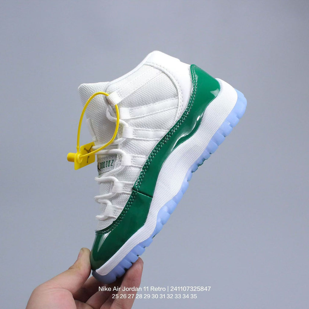 Joe 11 high-top high-quality children's shoes" basketball" white, green"