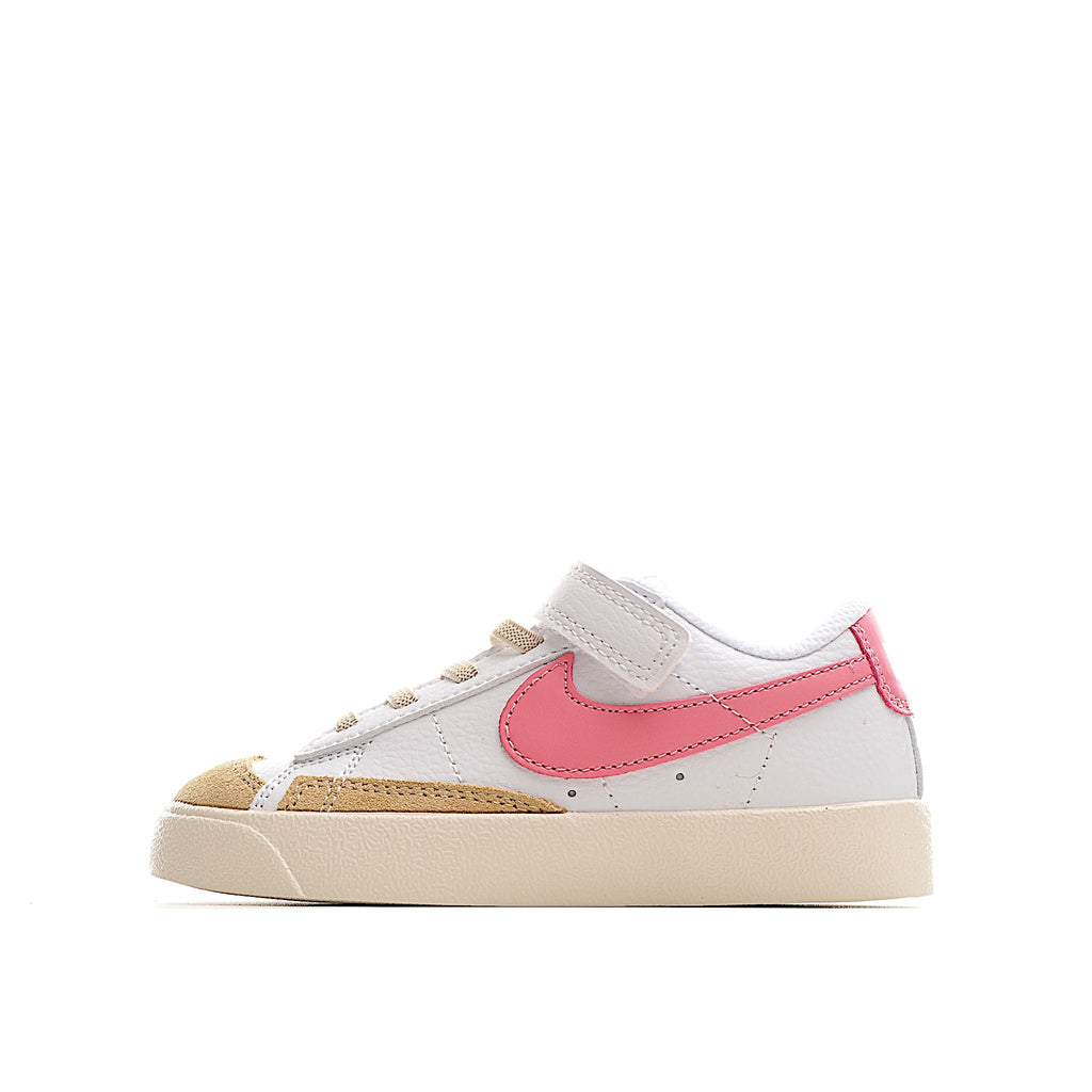 Trail Blazers Velcro Low-Top Kids Sneakers" white, pink"