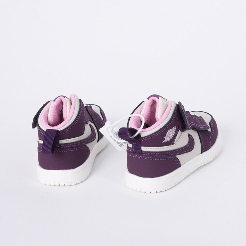 Jordan high top elastic band"  Cream, dark purple"
