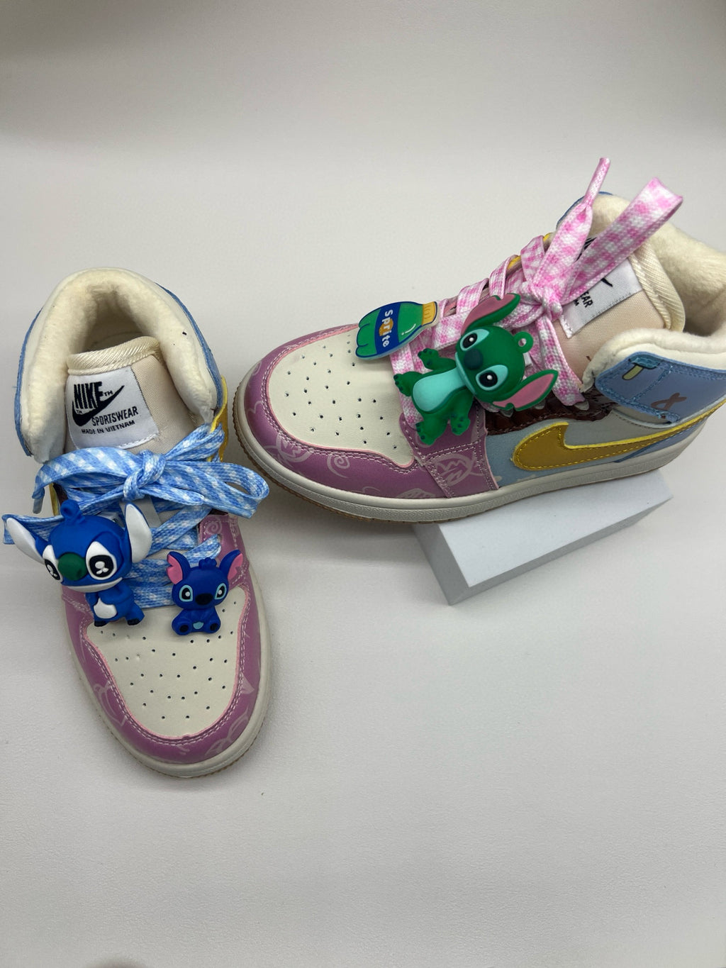 Joe One Cartoon Doll Accessories High Top Sneakers " Cream, purple"